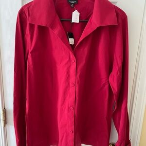 Talbots Vibrant Red Button-Down Shirt